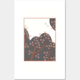 Autumn shrub simple Scandinavian style design Posters and Art